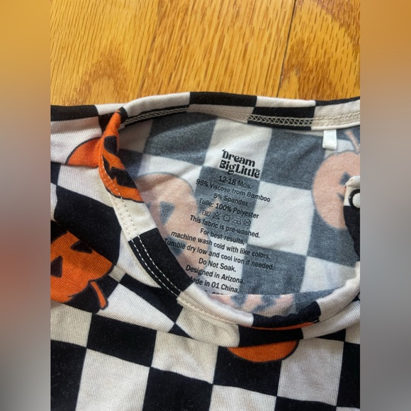 Dream big little co Halloween pumpkin checker tutu bodysuit - Picture 3 of 7